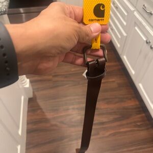 Carhartt Dark Brown Leather Belt youth large